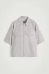 Cos Relaxed Flap-pocket Utility Shirt In Brown