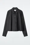 Cos Relaxed Flared Cotton Shirt In Black