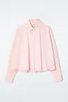 Cos Relaxed Flared Cotton Shirt In Pink