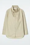 Cos Relaxed Funnel-neck Shirt In Green