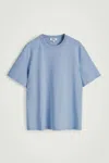 Cos Relaxed Interlock Crew-neck T-shirt In Blue