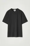 Cos Relaxed Interlock Crew-neck T-shirt In Black