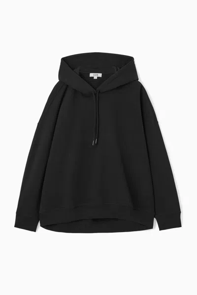 Cos Relaxed Jersey Hoodie In Black