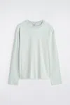 Cos Relaxed Jersey Interlock Long-sleeved T-shirt In Light Blue In Blue