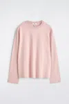 Cos Relaxed Jersey Interlock Long-sleeved T-shirt In Pink