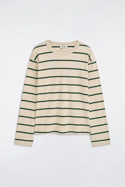 Cos T-shirt A Maniche Lunghe In Jersey Interlock In Bianco