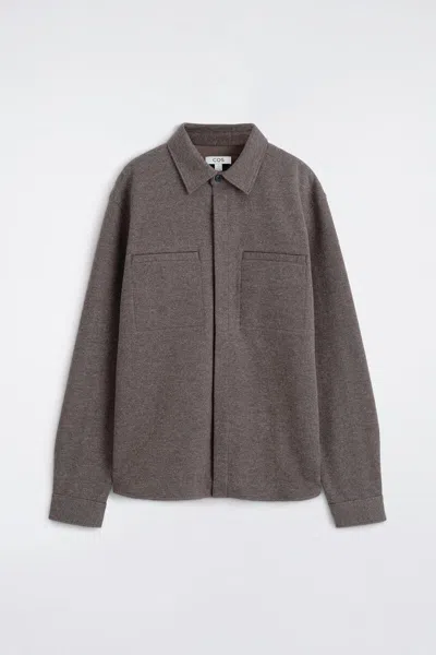 Cos Relaxed Jersey Overshirt In Beige In Gray