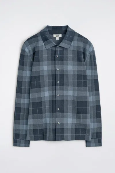 Cos Camicia In Maglia Di Cotone Dal Taglio Rilassato In Blue