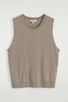 Cos Relaxed Knitted Silk Vest In Brown