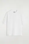 Cos Relaxed Lightweight Cotton Tshirt In Bianco