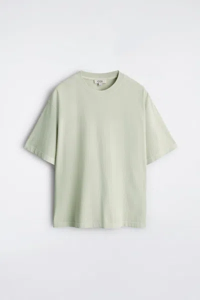 Cos Relaxed Lightweight Cotton T-shirt In Green
