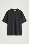 Cos Relaxed Lightweight Cotton T-shirt In Navy