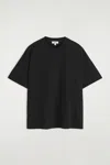 Cos Relaxed Lightweight Cotton T-shirt In Noir