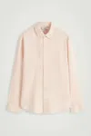 Cos Relaxed Linen Long-sleeved Shirt In Orange