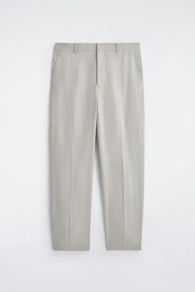 Cos Relaxed Linen Tapered Trousers In Green