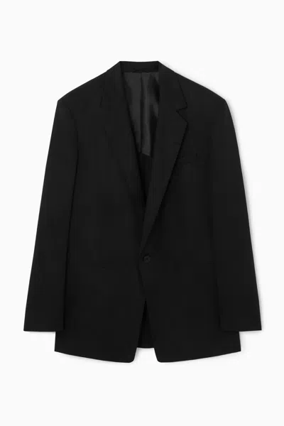 Cos Langer Einreihiger Blazer - Lockere Passform In Schwarz