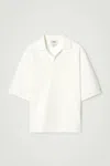 Cos Relaxed Open-collar Polo Shirt In White