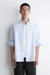 Cos Relaxed Pima Cotton-poplin Shirt In Blue