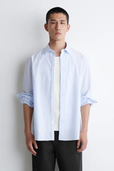 Cos Relaxed Pima Cotton-poplin Shirt In Blue