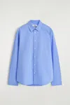 Cos Relaxed Pima Cotton Poplin Shirt In Blue