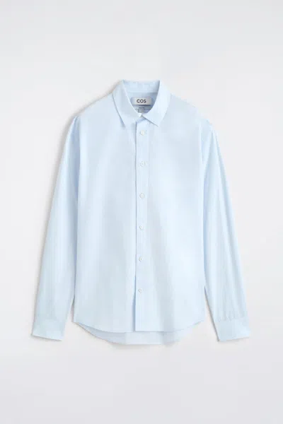 Cos Relaxed Pima Cotton Poplin Shirt In Light Blue