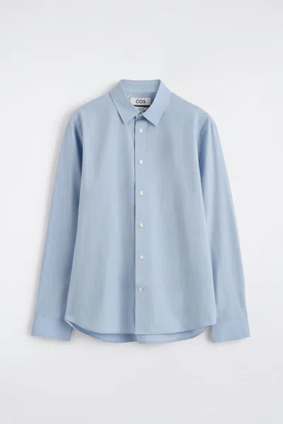 Cos Chemise Décontractée En Popeline De Coton Pima In Blue