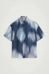 Cos Relaxed Short-sleeved Resort Shirt In Blue