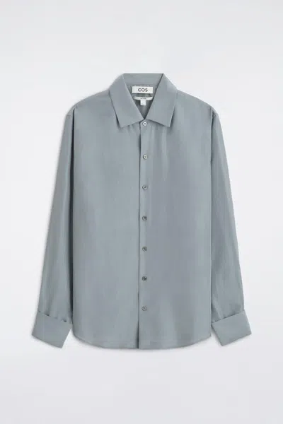 Cos Relaxed Silk Shirt In Gray