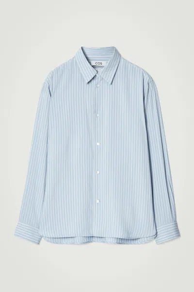 Cos Relaxed Striped Shirt In Blue