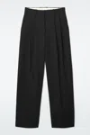 Cos Wide-leg Tailored Wool Pants In Black