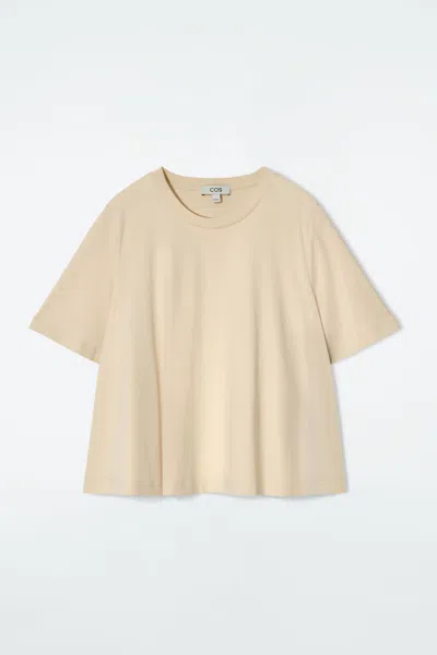 Cos Relaxed Trapeze T-shirt In Beige