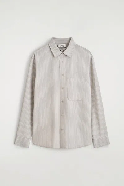 Cos Relaxed Twill Shirt In Beige In Neutral