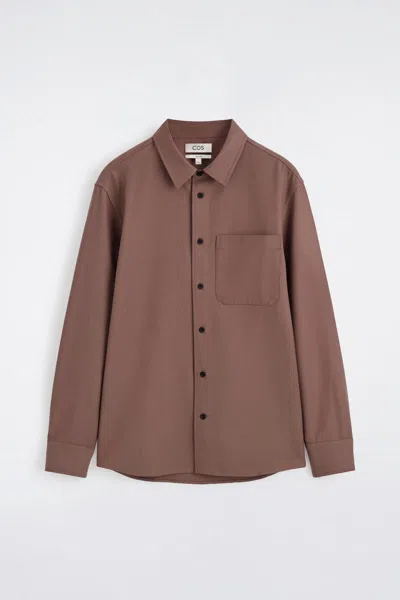 Cos Relaxed Twill Shirt In Pink