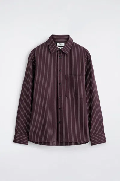 Cos Relaxed Twill Shirt In Red