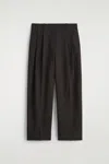 Cos Relaxed Twill Wide-leg Pants In Brown
