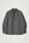 Cos Relaxed Unstructured Merino Wool-blend Blazer In Grey