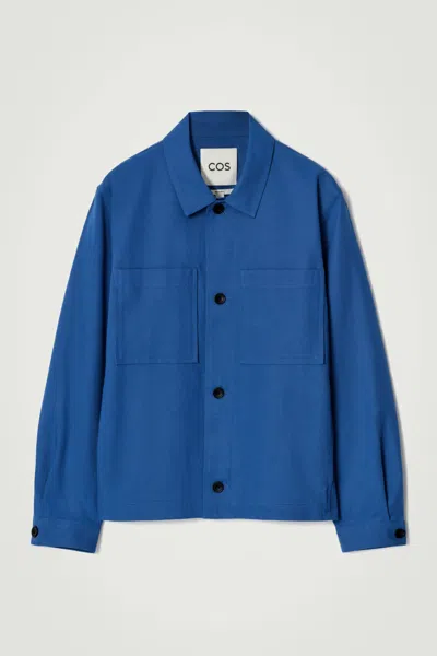 Cos Relaxed Utility Overshirt In Blue