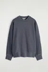 Cos Relaxed Washed-cotton Sweatshirt In Navy In Blue