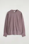 Cos Relaxed Washed-cotton Sweatshirt In Pink