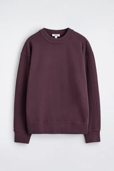 Cos Relaxed Washed-cotton Sweatshirt In Red