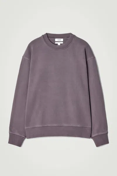 Cos Relaxed Washed-cotton Sweatshirt In Red