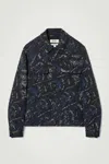 Cos Relaxed Wool-blend Jacquard Overshirt In Blue