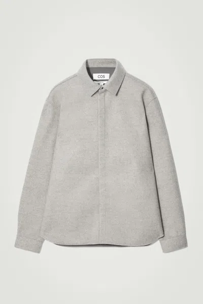 Cos Relaxed Wool-blend Overshirt In Grey