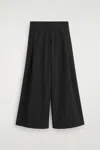 Cos Relaxed Wool-blend Wide-leg Pants In Black