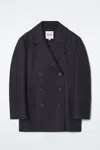 Cos Relaxed Wool Pea Coat In Blue