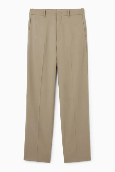 Cos Relaxed Wool Trousers - Straight In Beige