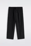 Cos Relaxed-fit Barrel-leg Drawstring Trousers In Black