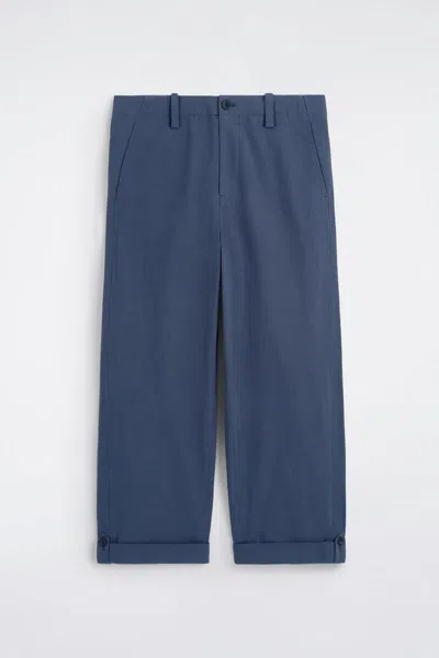 Cos Relaxed-fit Straight-leg Cuffed Pants In Blue