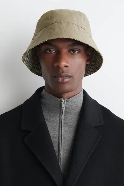 Cos Reversible Bucket Hat In Beige