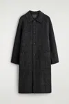 Cos Reversible Checked Wool Coat In Gray